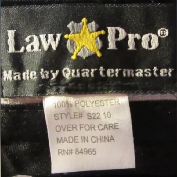 Law Pro Pants 36 Mens by Quartermaster Flat Front Black Uniform Work Security - Picture 7 of 8